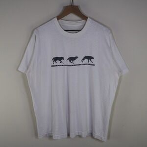 Vintage Wolf Education & Research Center T-Shirt White Mens XL Distressed